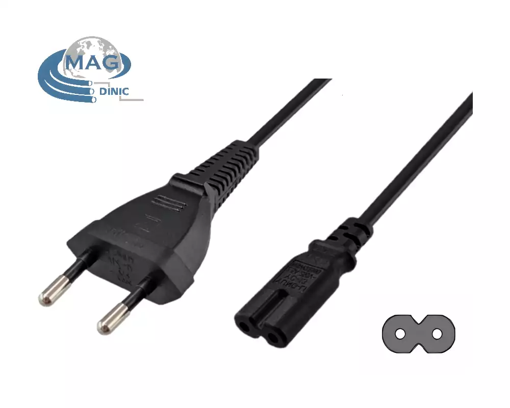 Câble d'alimentation 2 pôles C7 et C17 noir